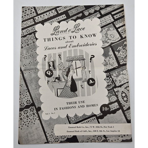 Vintage 1948 Lace & Lace Things to Know About Laces Embroideries Vol 1 No 1 RARE